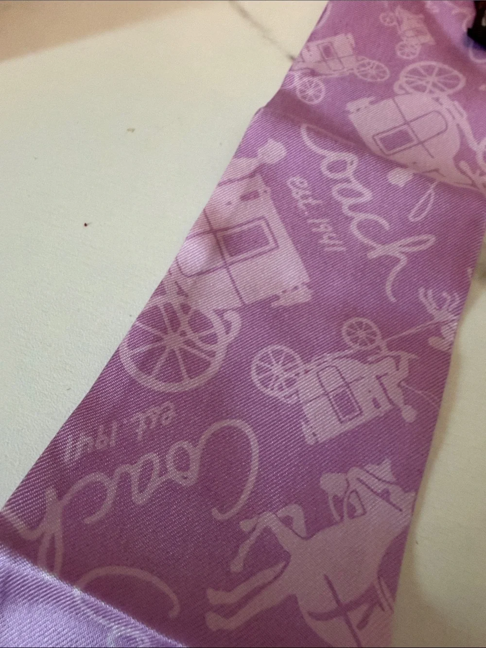 NWT Coach Lilac Signature Reversable Silk Scarf Tie